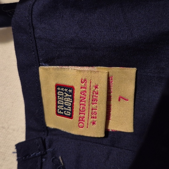 Faded Glory girls size 7 navy blue sun dress ribbon with flower design, VGUC - Picture 7 of 7